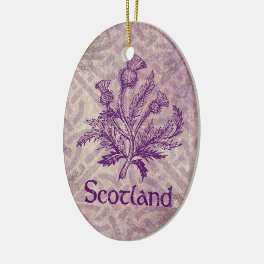 Scottish Thistle Paars Celtic Knot Keramisch Ornament (Links)