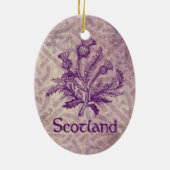 Scottish Thistle Paars Celtic Knot Keramisch Ornament (Achterkant)