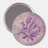 Scottish Thistle Paars Celtic Knot Magneet (Voorkant / Achterkant)