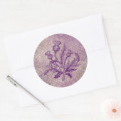 Scottish Thistle Paars Celtic Knot Ronde Sticker (Envelop)