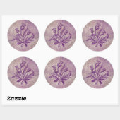 Scottish Thistle Paars Celtic Knot Ronde Sticker (Vel)