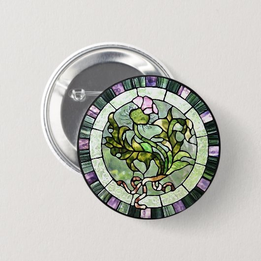 Scottish Thistle Ronde Button 5,7 Cm (Voorkant /achterkant)