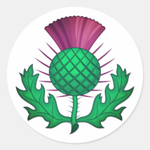 Scottish Thistle Ronde Sticker