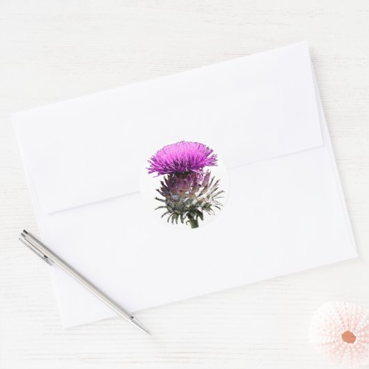 Scottish Thistle Ronde Sticker (Envelop)