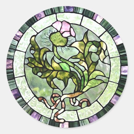 Scottish Thistle Ronde Sticker (Voorkant)