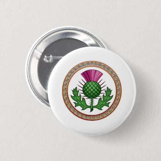 Scottish Thistle Symbol Badge Ronde Button 5,7 Cm (Voorkant /achterkant)