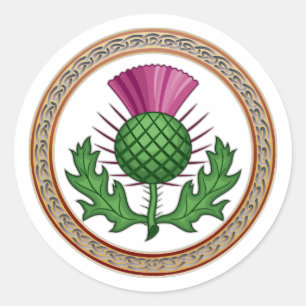 Scottish Thistle Symbol Badge Ronde Sticker