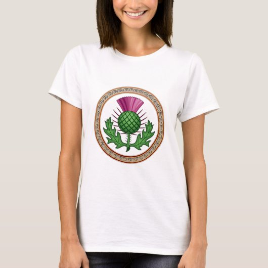 Scottish Thistle Symbol Badge T-shirt (Voorkant)