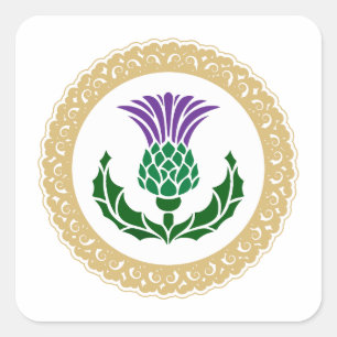 Scottish Thistle Vierkante Sticker
