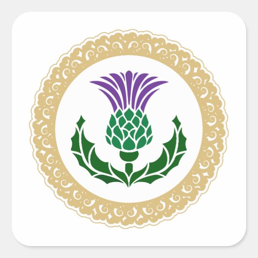 Scottish Thistle Vierkante Sticker (Voorkant)