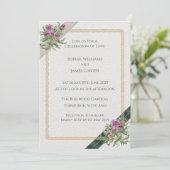 Scottish Thistle Wedding Invitation Celtic Tartan Kaart (Staand voorkant)