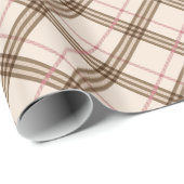 Scottish Thompson plaid tartan beige bruin roze Cadeaupapier (Rol Hoek)