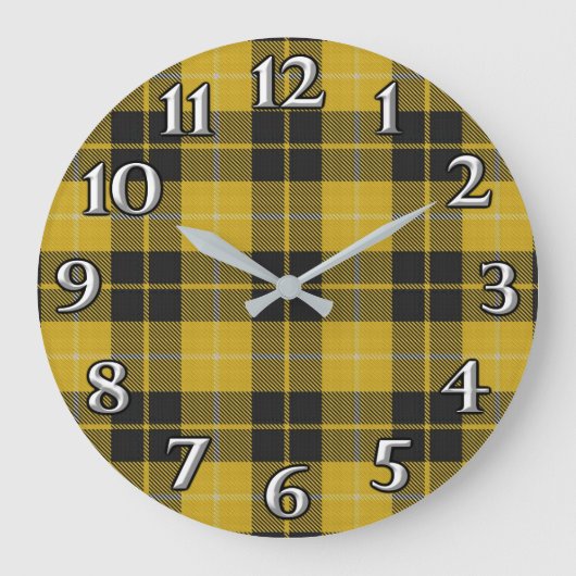 Scottish Time Accents Clan Barclay Tartan Grote Klok (Voorkant)