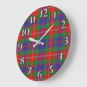 Scottish Time Accents Clan Fraser van Lovat Tartan Grote Klok (Hoek)