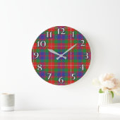 Scottish Time Accents Clan Fraser van Lovat Tartan Grote Klok (Huis)