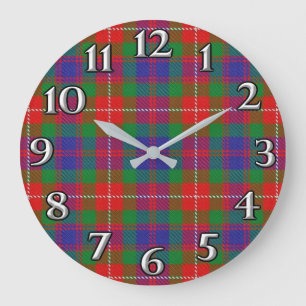 Scottish Time Accents Clan Fraser van Lovat Tartan Grote Klok