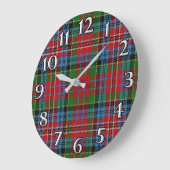 Scottish Time Accents Clan Kidd Tartan Grote Klok (Hoek)
