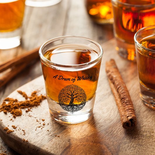 Scottish Tree of Life Shot Glass Glas