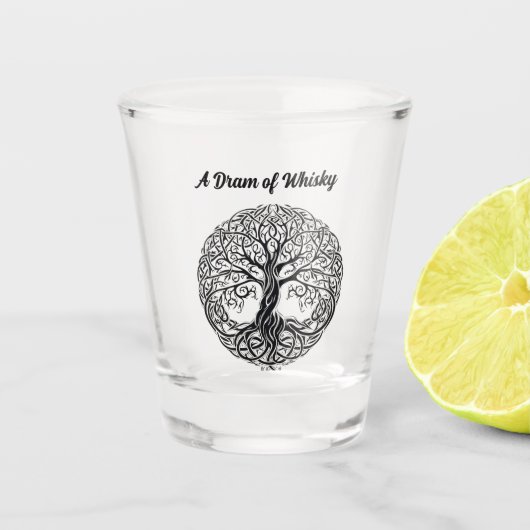 Scottish Tree of Life Shot Glass Shot Glas (Voorkant)