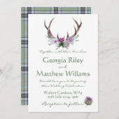 Scottish Tweed Invitation Kaart (Voorkant / Achterkant)