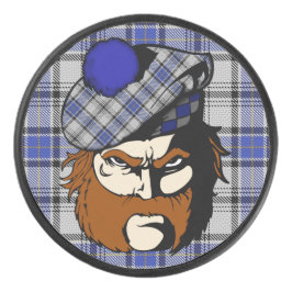 Scottish Warrior Clan Hannay Tartan Hockey Puck