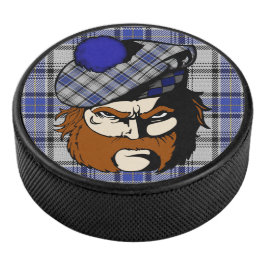 Scottish Warrior Clan Hannay Tartan Hockey Puck