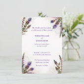 Scottish Watercolour Thistle Wedding Invitation Kaart (Staand voorkant)