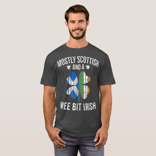 Scottish Wee Bit Irish Scotland St Patricks Day T-shirt (Voorkant volledig)