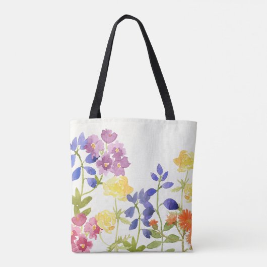 Scottish Wild Flowers Waterverf Canvas tas (Achterkant)