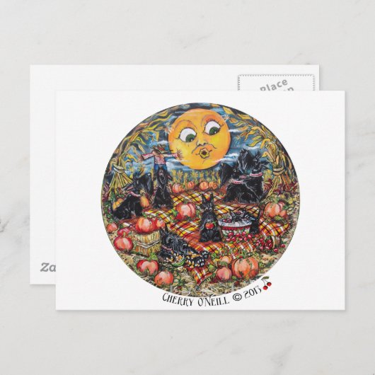 ScottishTerrier Halloween Picnic Briefkaart (Voorkant / Achterkant)