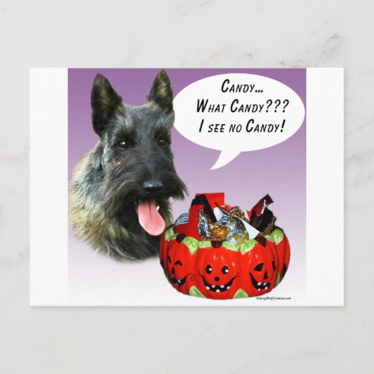 ScottishTerrier Halloween Snoep Briefkaart (Voorkant)