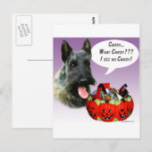 ScottishTerrier Halloween Snoep Briefkaart (Voorkant / Achterkant)