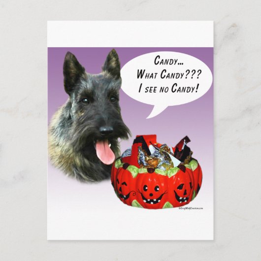 ScottishTerrier Halloween Snoep Briefkaart (Voorkant)