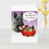 ScottishTerrier Halloween Snoep Kaart (Gele Bloem)
