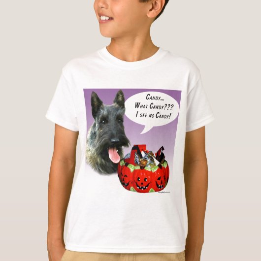 ScottishTerrier Halloween Snoep T-shirt (Voorkant)
