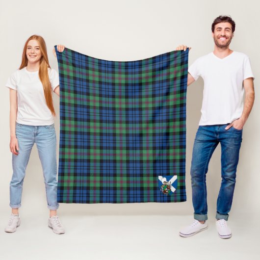 Scotts Baird Oude Tartan Schotse Ruit Fleece Deken (In situ)