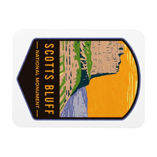 Scotts Bluff Nationaal Monument Magneet (Horizontaal)