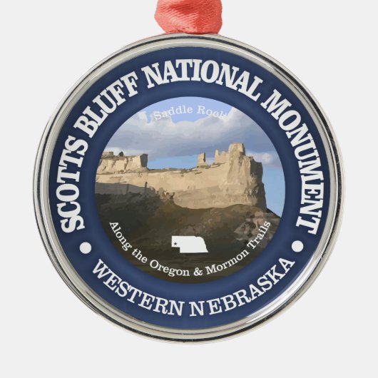Scotts Bluff Nationaal Monument Metalen Ornament (Voorkant)