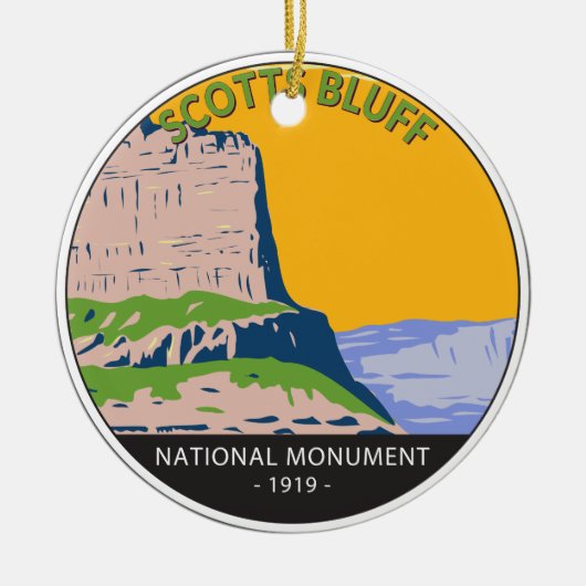Scotts Bluff National Monument Nebraska  Keramisch Ornament (Voorkant)