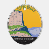 Scotts Bluff National Monument Nebraska  Keramisch Ornament (Links)