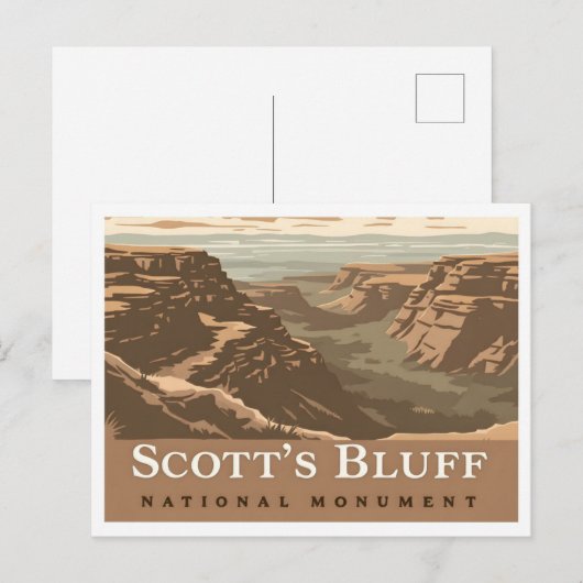 Scotts Bluff National Monument Nebraska USA Travel Briefkaart (Voorkant / Achterkant)
