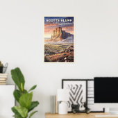 Scotts Bluff Nebraska Reisposter uit het verleden Poster (Thuiskantoor)