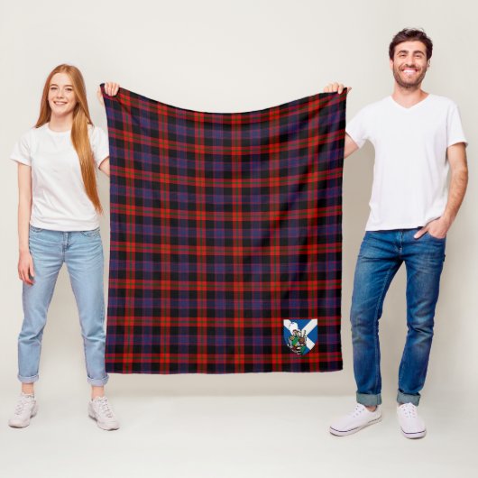 Scotts Broun Moderne Schotse Plaid Ruit Fleece Deken (In situ)