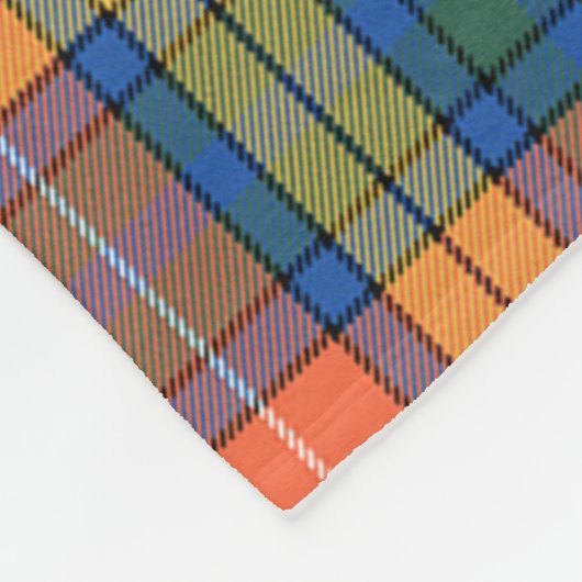 Scotts Buchanan Ancient Tartan Pset Fleece Deken (Hoek)