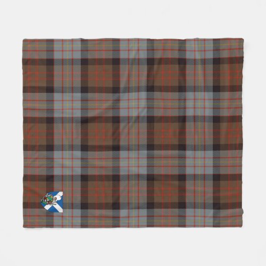 Scotts Cameron van Erracht Weathered Tartan Pset Fleece Deken (Voorkant (Horizontaal))