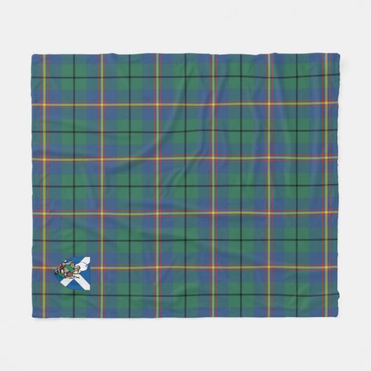 Scotts Carmichael Ancient Tartan Pset Fleece Deken (Voorkant (Horizontaal))