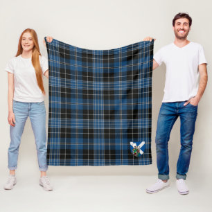 Scotts Clergy Blauwe Tartan Schotse Ruit Fleece Deken