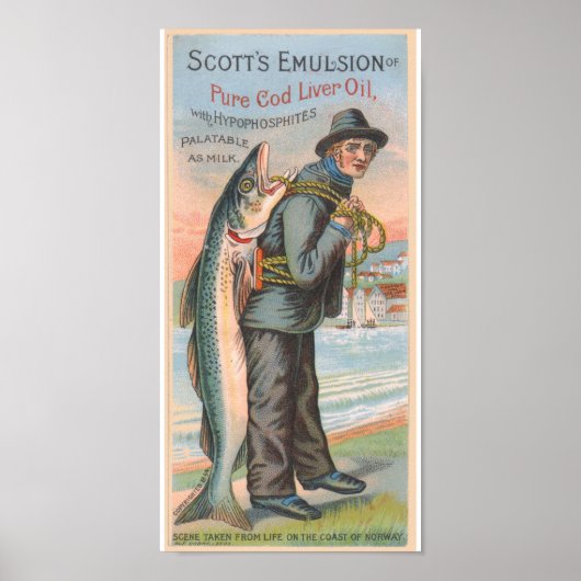 Scotts Cod Liver Oil  Advertisement Poster (Voorkant)