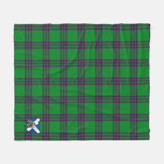 Scotts Elphinstone Hunting Tartan Pset Fleece Deken (Voorkant (Horizontaal))