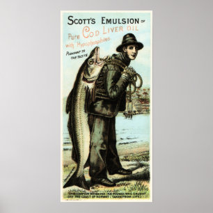 Scott's Emulsion Cod Liver Oil Vintage Adverteren Poster
